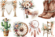 Western Boho Wedding Clipart, an Illustration by Designking (Thumbnail 3 of 4)