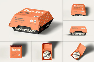 Hamburger Box Mockup, a Packaging Mockup by zippypixelstudio