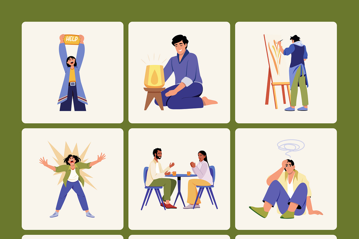 Mental Health Illustration Set, a Healthcare Illustration by Creative Stall (Photo 8 of 9)