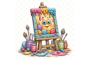 Canvas on Wooden Easel Clipart JPG, an Illustration by Memories By Lea (Thumbnail 12 of 19)