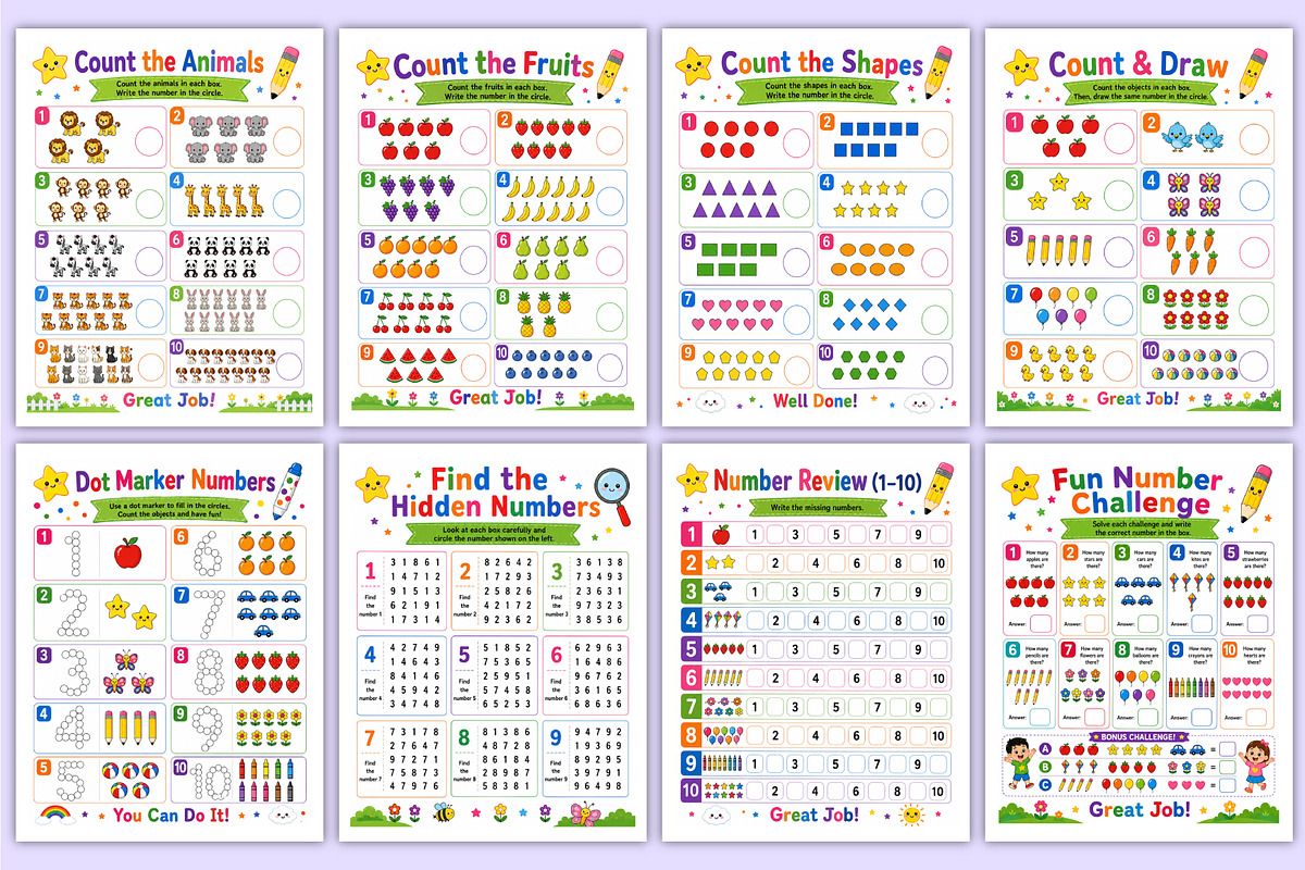 Number Learning Workbook | Math, a Stationery Template by Mustafiz (Photo 5 of 5)