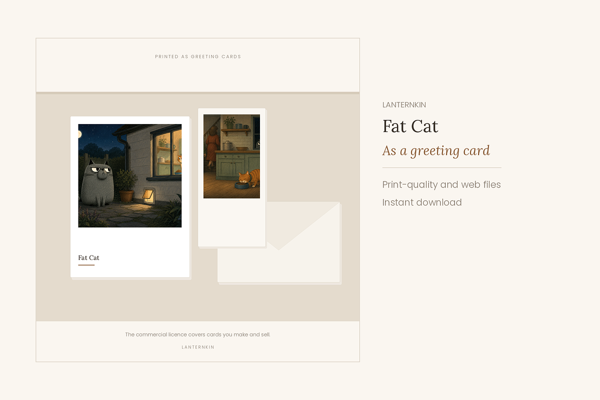 Fat Cat Illustrations, Set 30, an Animal Illustration by LanternkinStudio (Photo 2 of 14)