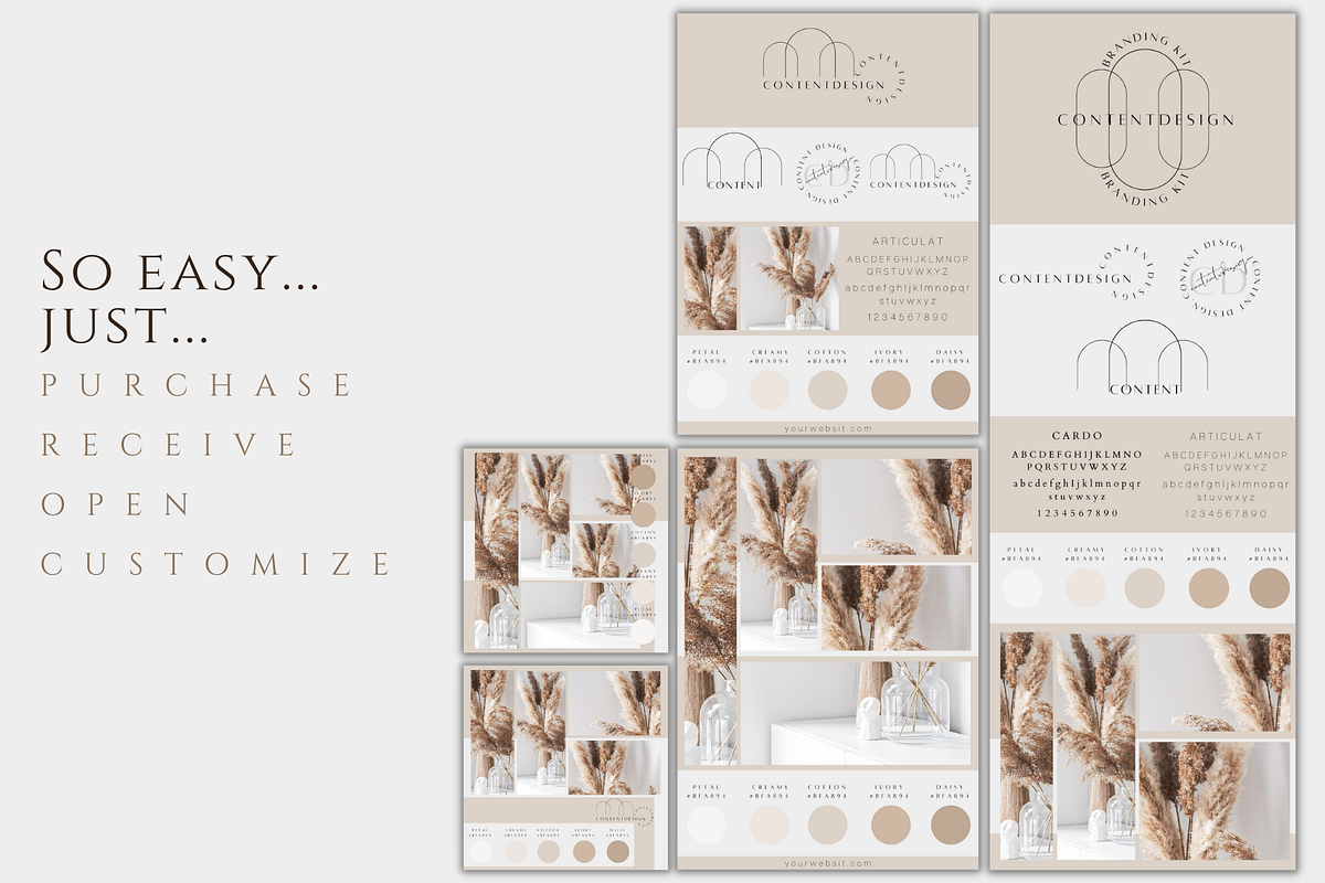 Aesthetic Brand Board Template Canva, a Stationery Template by BRANDcontent (Photo 5 of 6)