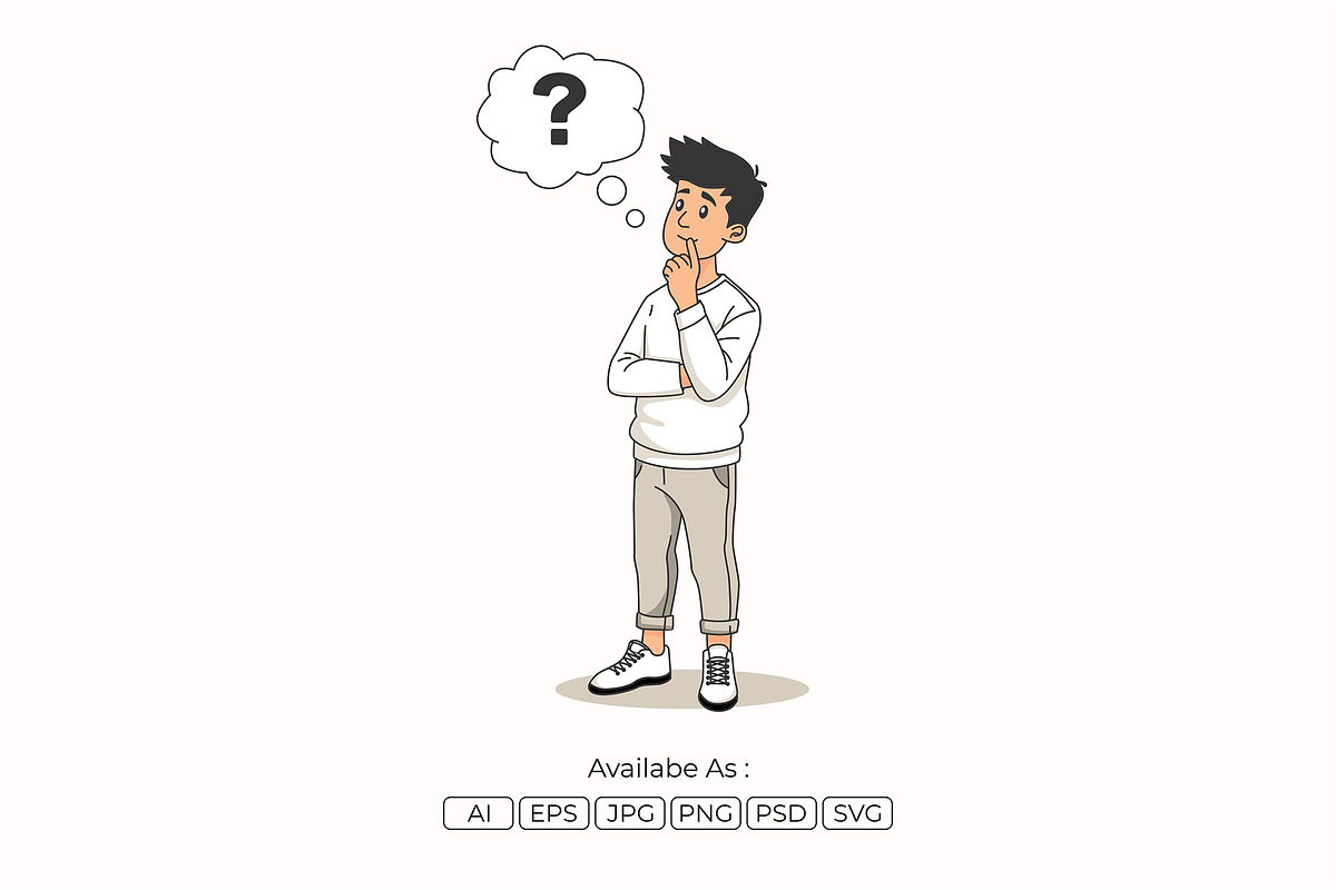 Man Thinking and Decision Making, a Person Illustration by Partikusi Design (Photo 1 of 3)