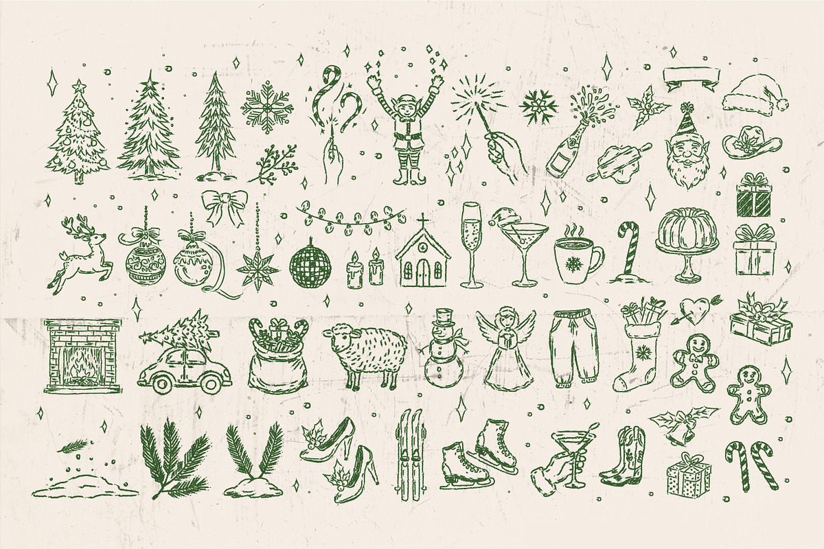Hand Drawn Whimsical Christmas Icon, an Outline Icon by Baleee (Photo 3 of 7)