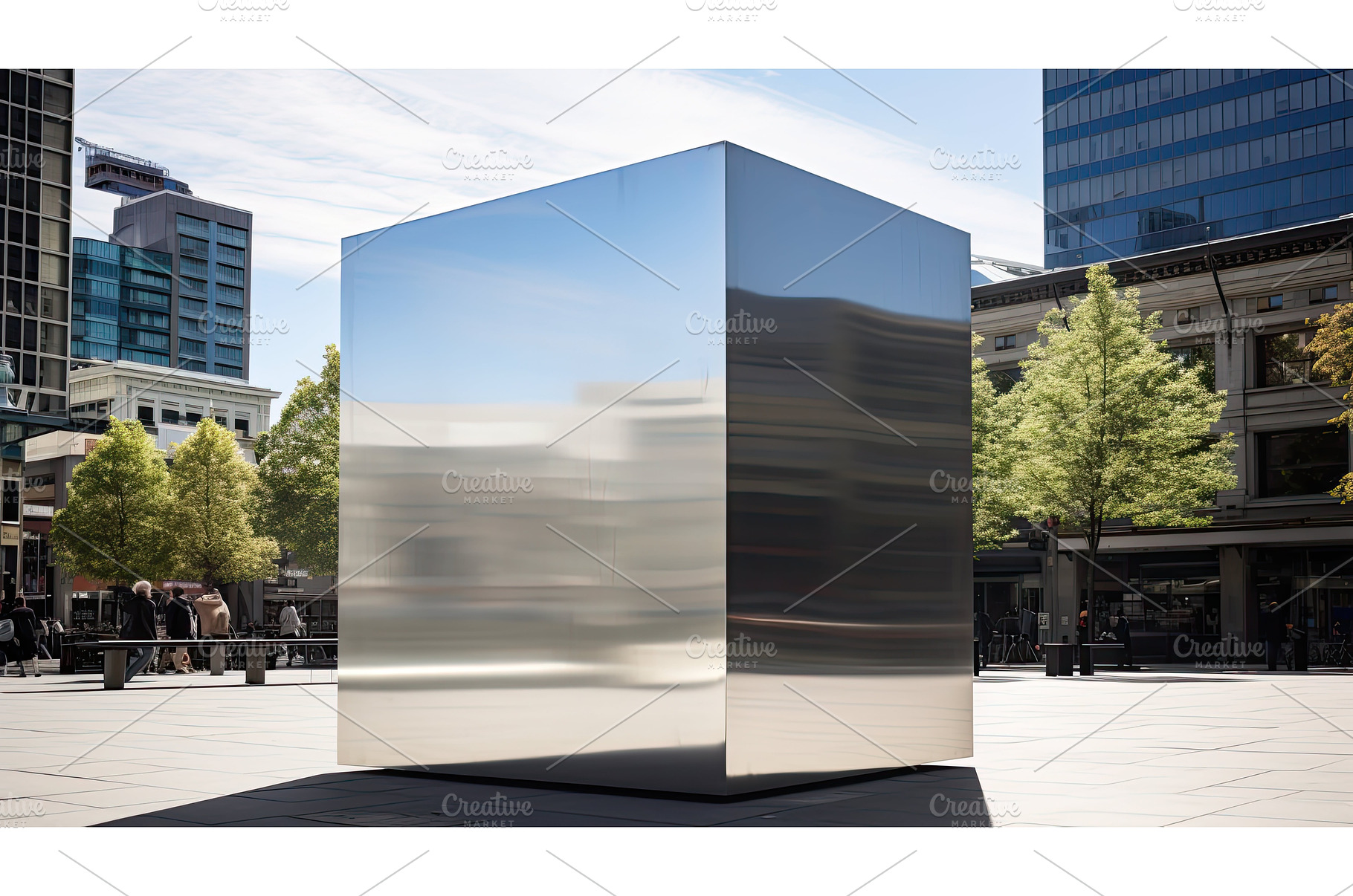 city silver square ai generated, an Architecture Photo by pikepicture