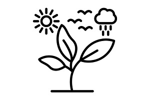 Leaves Line Icon, an Icon by Pexelpy