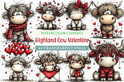 Highland Cow Valentine Clipart Png, an Illustration by Craft Nest (Thumbnail 1 of 11)