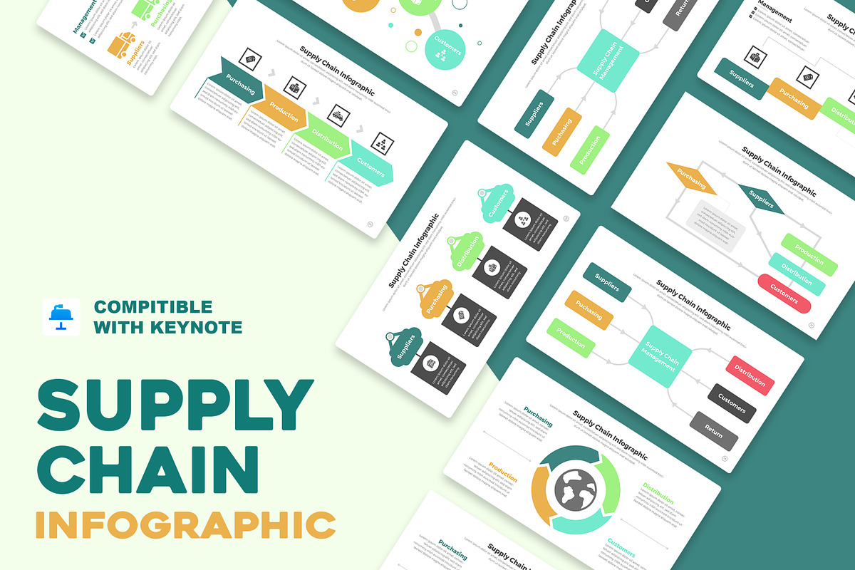 Supply Chain Infographic Keynote, a Templates & Theme by Mighty-Slide (Photo 1 of 7)