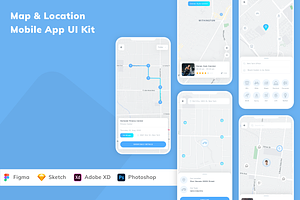 Map & Location Mobile App UI Kit