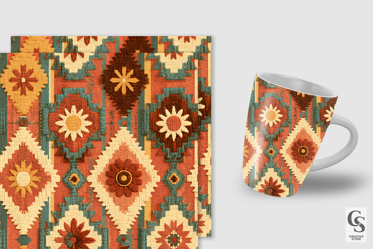 Retro Southwest Seamless Patterns, a Pattern Graphic by Creative Store (Photo 3 of 5)