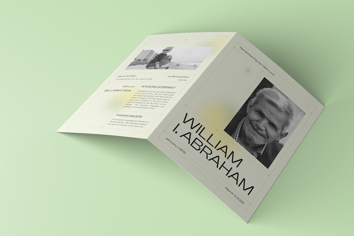 Minimal Funeral Program, a Brochure Template by Neermana (Photo 2 of 4)