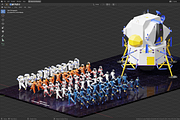 Low Poly Astronauts, a Characters & Person 3D Model by Studio Ochi (Thumbnail 3 of 11)
