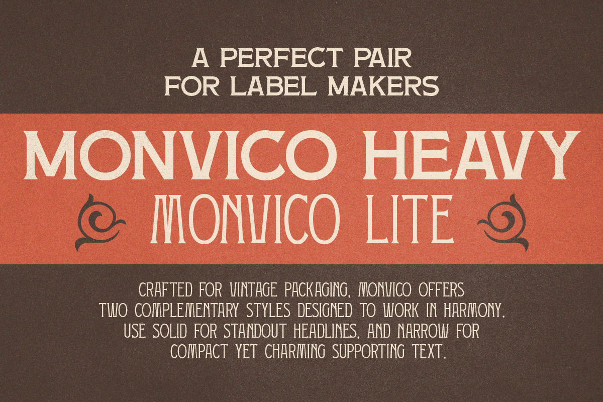 Monvico - Label Display Font, a Serif Font by Letterhend Studio (Photo 7 of 10)