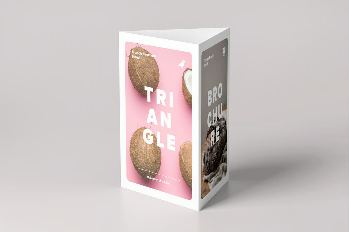 Triangle A5 Brochure Stand Mock-up, an Advertising Mockup by zippypixelstudio (Photo 4 of 10)
