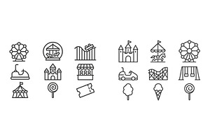 Set of web icons featuring amusement, an Illustration by ZinetroN