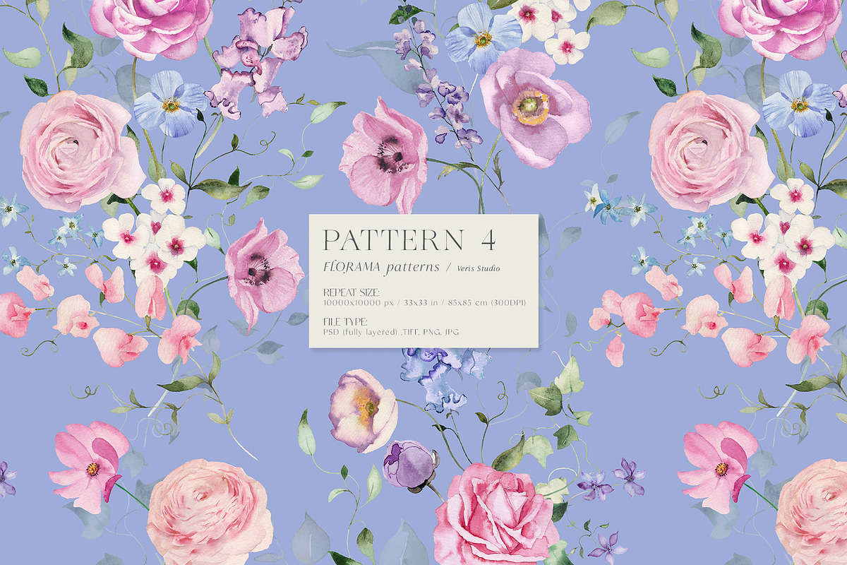 FLORAMA 6 Floral Seamless Patterns, a Pattern Graphic by Veris Studio (Photo 18 of 34)