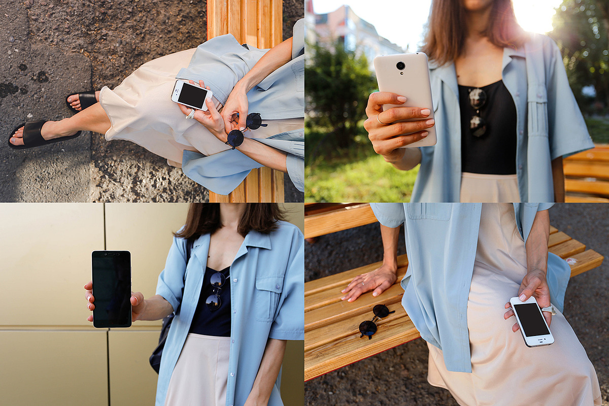 Girl holding iPhone PSD mockup, an iPhone Mockup by tetihalva (Photo 3 of 4)
