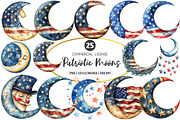 Patriotic Moons Clipart PNG, an Illustration by SinaCreation (Thumbnail 1 of 5)