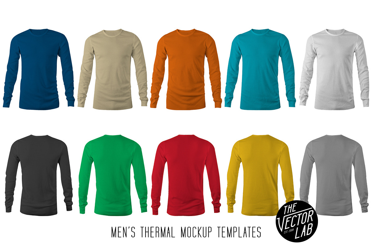 Men's Thermal Mockup Templates, a Shirt Mockup by TheVectorLab (Photo 3 of 3)