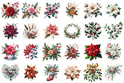Christmas Flowers Clipart, an Illustration by Daily.Designs (Thumbnail 2 of 3)