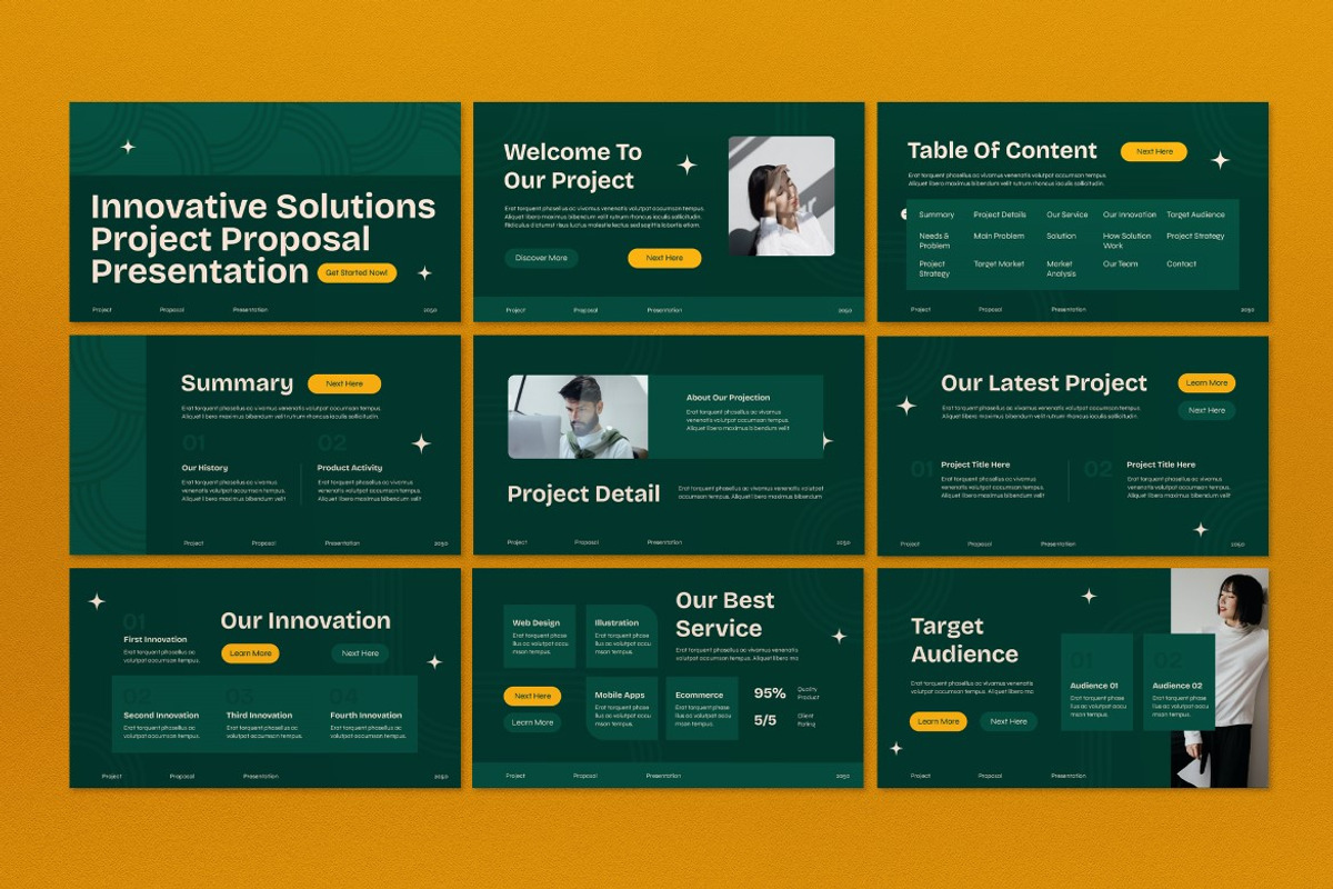 Green Business Proposal PPT, a Presentation Template by graphicook (Photo 2 of 4)
