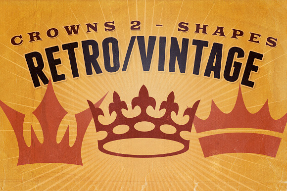 Retro/Vintage shapes - Crowns 2 preview 4