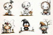 Whimsical Halloween Clipart Bundle, an Illustration by DreamCafeArt (Thumbnail 4 of 8)
