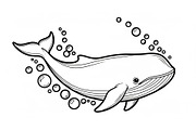 Whale Line Art Vector Bundle, an Illustration by yasushie (Thumbnail 45 of 51)