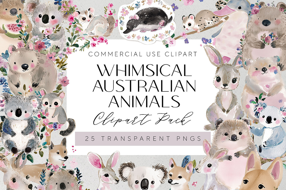 Whimsical Australian Animals Clipart, an Animal Illustration by Pawcasso's Portraits (Photo 1 of 8)