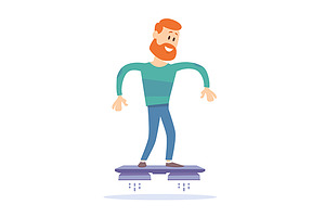 Man Floating On A Hoverboard