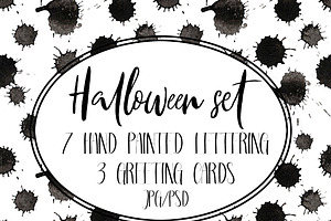 Set of greeting cards for halloween
