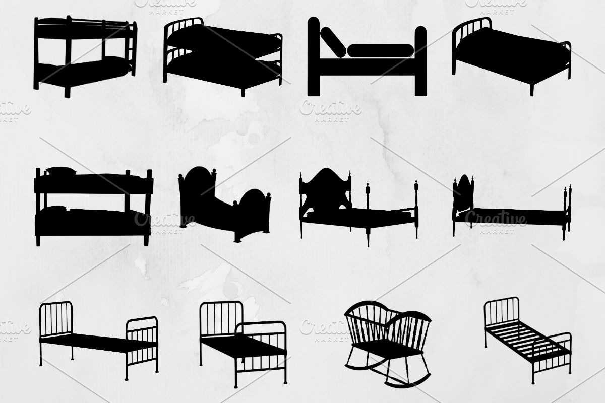 Bed Silhouette SVG, an Object Illustration by newminddesign (Photo 1 of 3)