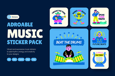 Music Stickers Collection, an Emoji Icon by Brickclay