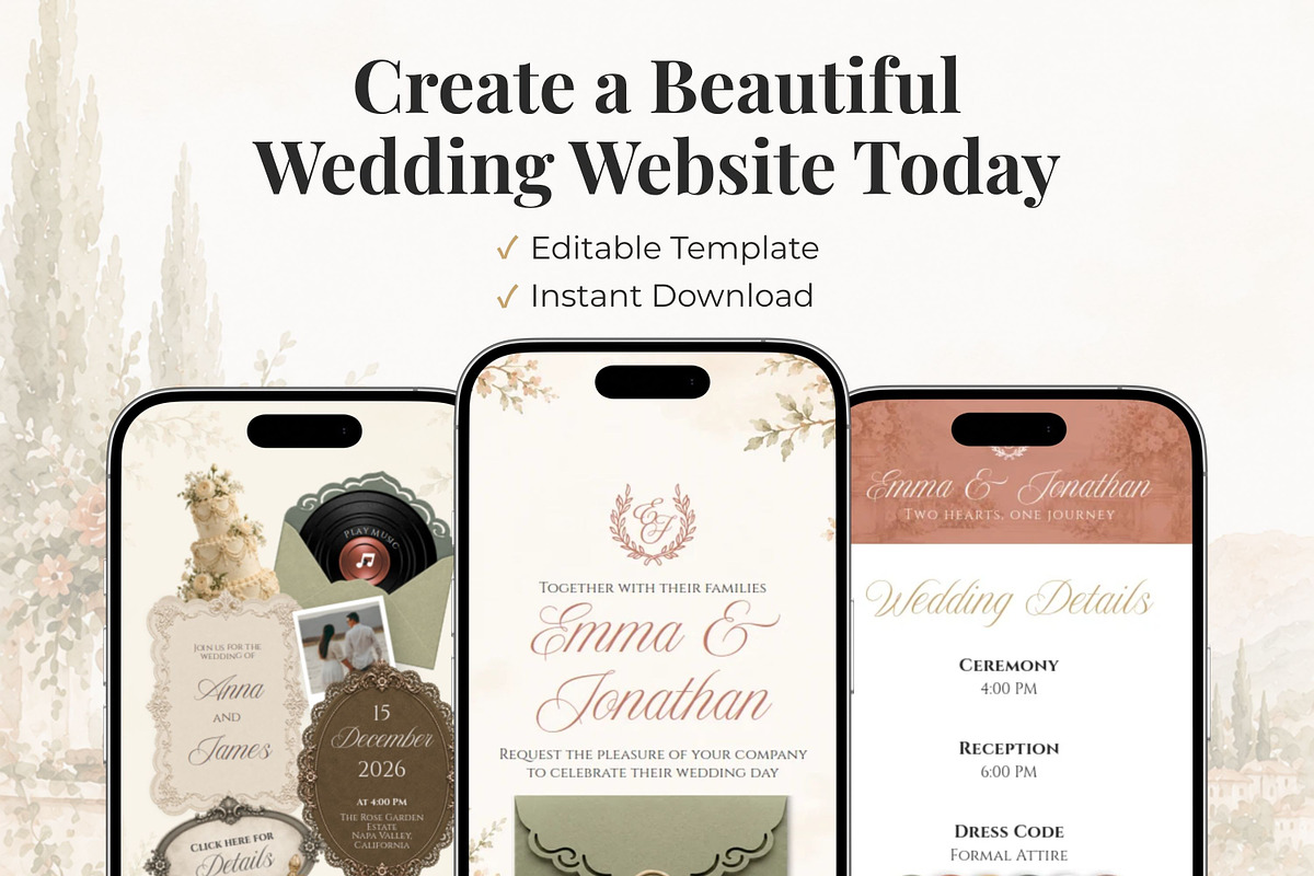 Green and Terracotta Wedding Website, a Landing Page Template by Everyday Perfection (Photo 12 of 12)