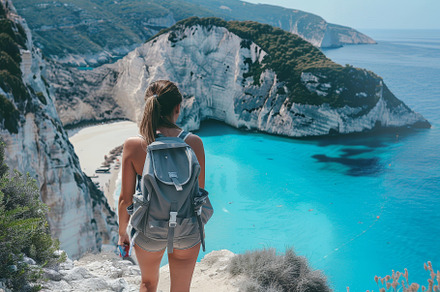 A Traveler Admires the Stunning Turq, a Photo by Tanuart