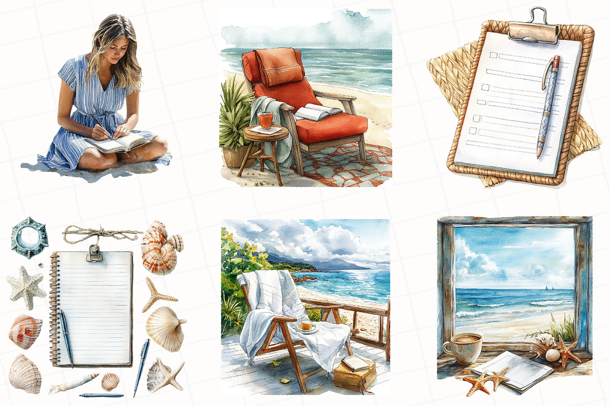 Summer Coastal Planner Clipart, an Illustration by OK Design (Photo 2 of 5)