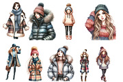 Watercolor Winter Fashion Clipart, an Illustration by Designworld (Thumbnail 2 of 5)