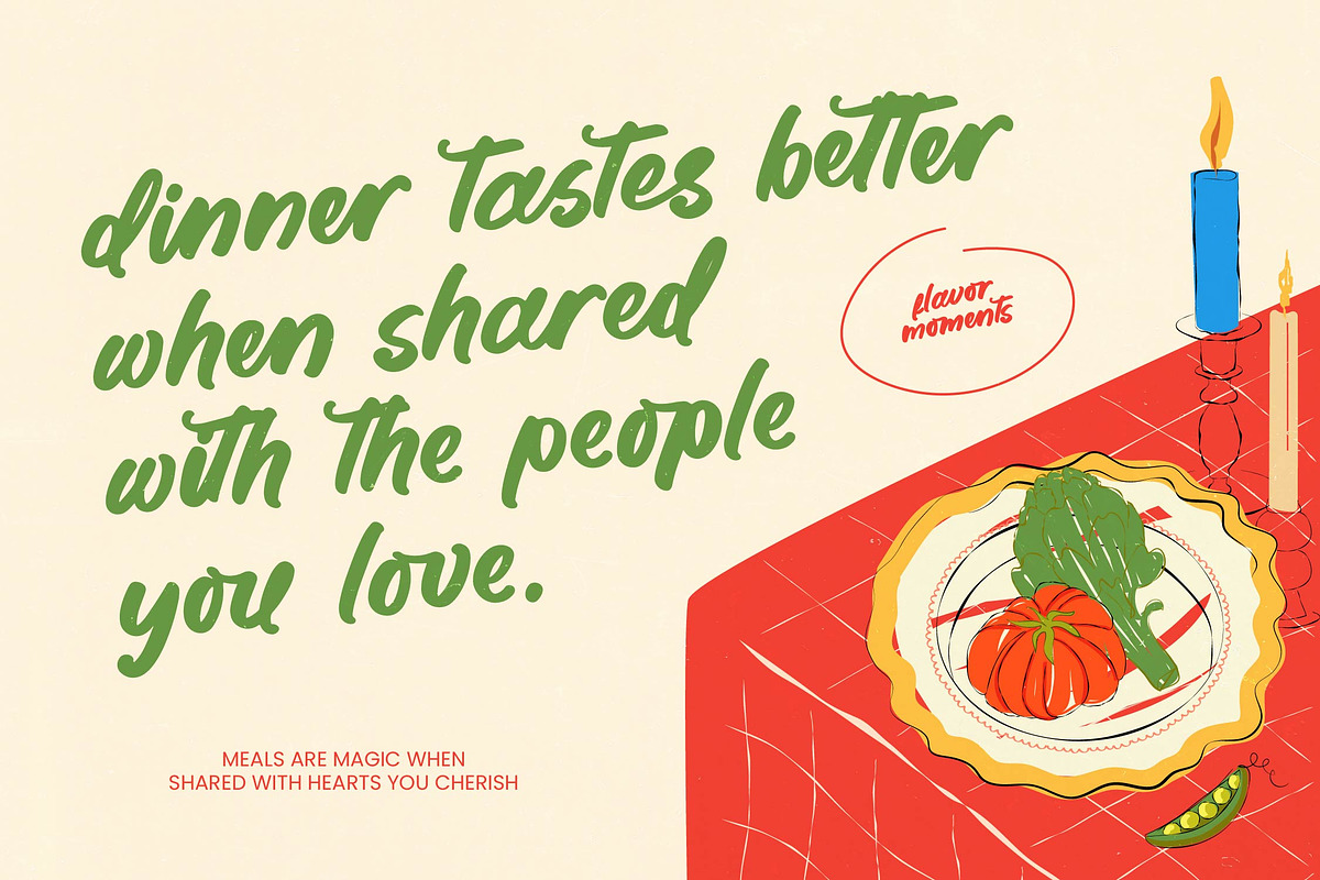 Savory Pasta Sticky Notes & Quotes, a Script Font by Letterena Studios Script (Photo 3 of 15)