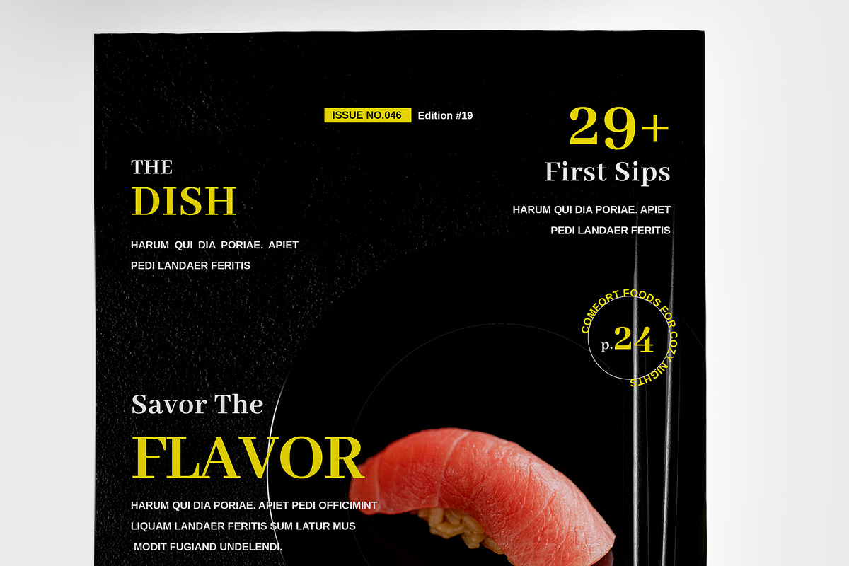 Food Magazine Cover Layout