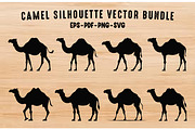 Camel Silhouette Black Vector Bundle, an Animal Illustration by Gfx Expert Team (Thumbnail 1 of 3)
