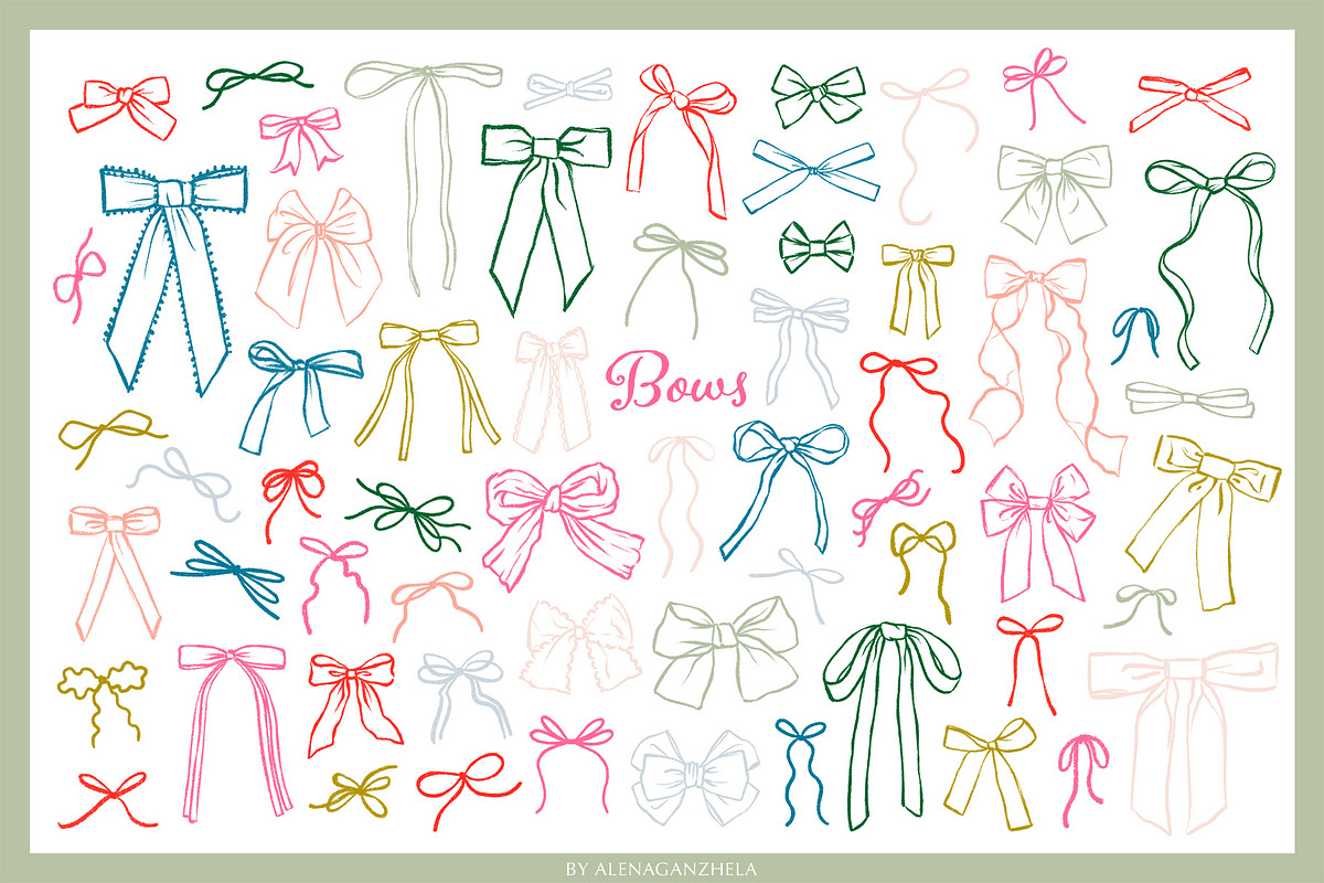 COQUETTE BOWS - patterns & cliparts, a Pattern Graphic by alenaganzhela (Photo 8 of 14)