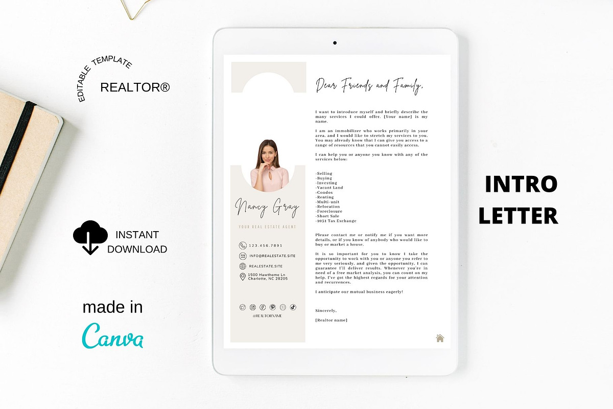 Real Estate New agent Intro letter, a Brochure Template by MediaKitTemplates (Photo 5 of 8)