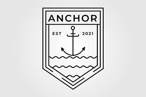 minimalist anchor, nautical line art, an Illustration by Rizkaarishandy_shop