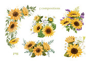 Watercolor Sunflower PNG Clipart, an Object Graphic by ArtGiftsStudio (Thumbnail 4 of 6)