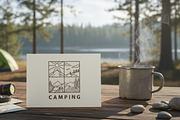 Monoline Illustration Camping, a Branding & Logo Template by Saba Vector (Thumbnail 3 of 3)