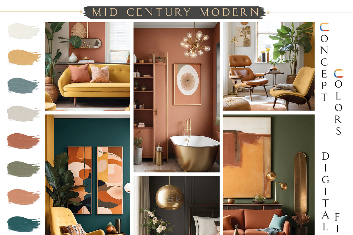 BM Mid Century Modern Paint Palette, a Presentation Template by CONCEPT COLORS (Photo 3 of 9)