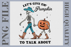 Cowboy Skeleton Pumpkin Halloween PN