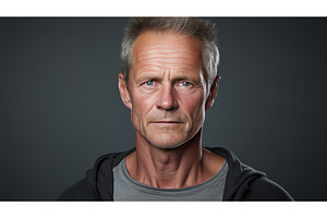 man portrait grey background ai, a Person Photo by pikepicture