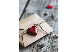 Rustic love letter with heart-shaped, an Arts & Entertainment Photo by Lermont51